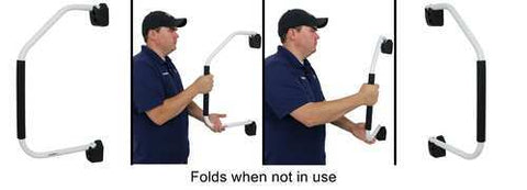 White Folding RV Handrail Installation Diagram - Usage Guide | United RV Parts