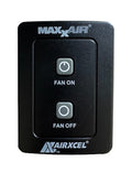 Black MaxxAir Mini Vent Wall Control Panel - Front View | United RV Parts