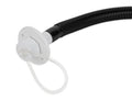 White Sink Drain Cap with Black Flexible Hose - End Connection | United RV Parts