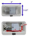 Valterra DG52723VP LED Porch Light Dimensions - 6x3.5 Inch Exterior, 4x1.375 Inch Interior | United RV Parts