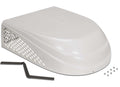 White Dometic Duo-Therm HP AC Shroud 3310710.003 with Mounting Hardware - Angled View | United RV Parts