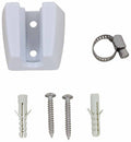 White Plastic Spray Holder Mount and Clamp Components - Flat Lay | United RV Parts