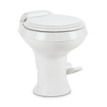White Dometic 300 RV Toilet - Side Profile View | United RV Parts