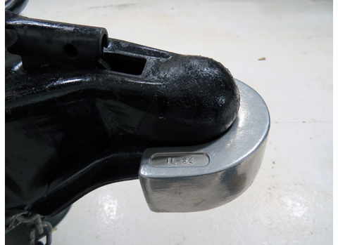 Silver Blaylock Coupler Lock - Installed on Black Trailer Coupler Detail | United RV Parts