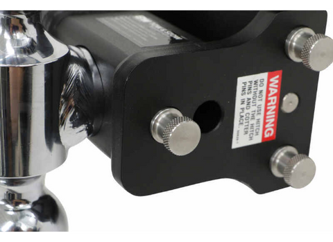 Black B&W Hitch Mount Close-Up Warning Label Detail - Right Side | United RV Parts