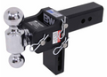Black B&W TS20037B Dual Ball Hitch Mount - Front Angle with Safety Pins | United RV Parts