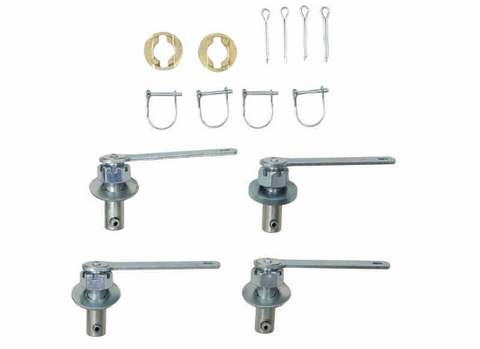 PullRite OEX 4700 Hitch Hardware Kit - OE Puck Adapters Pins and Clips Flat Lay | United RV Parts