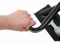 Yellow Grip Handle Close-Up on PullRite OEX Super 5th 4900 Hitch - Easy Operation Detail | United RV Parts