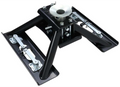 Black Steel PullRite SuperLite Fifth Wheel Hitch Base - Angled Top View Showing Locking Mechanism | United RV Parts