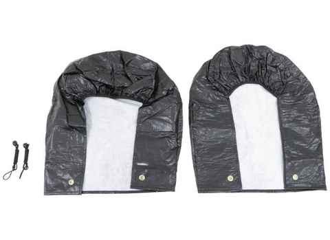 ADCO Ultra Tyre Gard Black Tire Cover Interior Lining and Securing Hardware Detail | United RV Parts