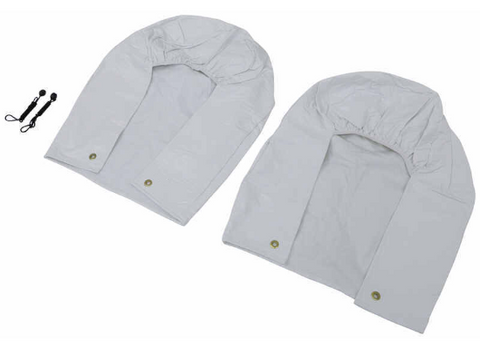 White ADCO Ultra Tyre Gard RV Tire Cover Pair - Inside Detail with Elastic and Grommets | United RV Parts