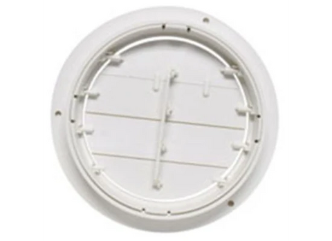 White 5-Inch Round RV Ceiling Register - Back View with Mounting Clips | United RV Parts
