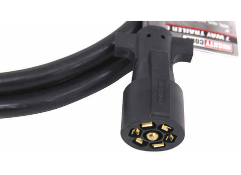Black 7-Way Trailer Connector - Pin Configuration Close-Up | United RV Parts