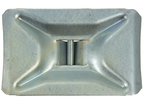 Silver Metal Fifth Wheel Landing Gear Foot Plate - Square Socket Detail Top View | United RV Parts