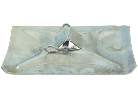 Galvanized Steel RV Landing Gear Foot LG119225 with Pin Installed - Top-Down View | United RV Parts