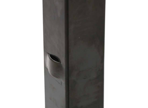 Dark Steel RV Replacement Landing Gear Follow Leg - Angled Side View Showing Slot Opening | United RV Parts