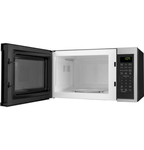 Stainless Steel GE RV Microwave GCBK09N1WSS - Door Open Interior Cavity View | United RV Parts