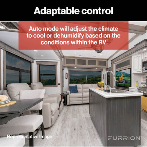 Aire acondicionado Furrion Chill® HE de perfil bajo para autocaravanas | 2024044600 | 15 000 BTU | Bomba de calor | Negro | R32