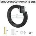 Black Rubber Floor Flange Ring with Dimensions - Technical Diagram | United RV Parts