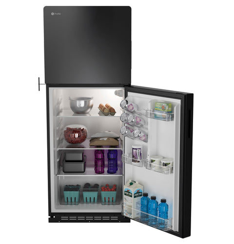 Black 12V DC Refrigerator Full Interior - Open View with Storage | United RV Parts