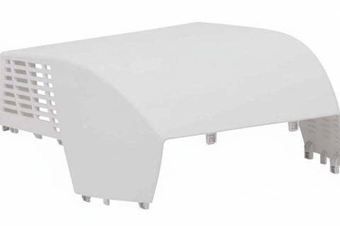 White Furrion Chill Cube 18K RV Air Conditioner Shroud - Angled View with Vent Grille | United RV Parts