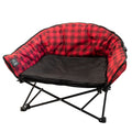 Red Plaid Fabric Dog Bed - Front View Empty | United RV Parts