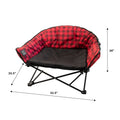 Red Plaid KUMA Dog Bed with Dimensions - Side Angle | United RV Parts