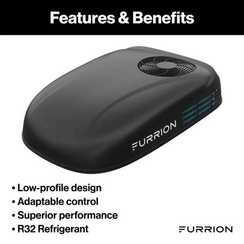 Furrion | Chill Cube RV Air Conditioner Low Profile | 2025059445 | 15,000 BTU | FACR15LPVS-PS-AM | Heat Pump | Black