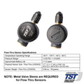 Black TST Flow-Thru Tire Sensors - Close-up Specification Detail | United RV Parts