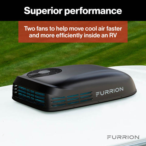 Aire acondicionado Furrion Chill® HE de perfil bajo para autocaravanas | 2024044600 | 15 000 BTU | Bomba de calor | Negro | R32