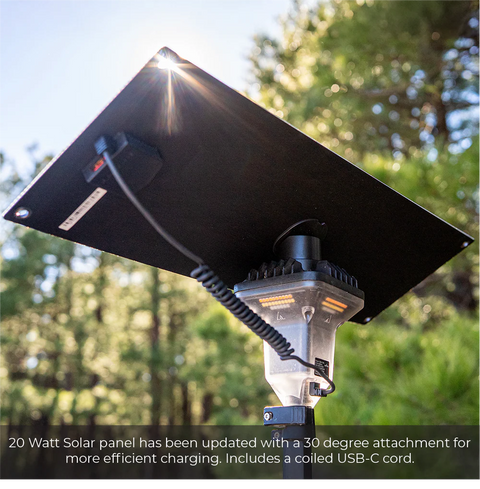 Black Solar Panel with 30 Degree Attachment - Bottom View Detail | United RV Parts