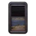 Black RV Door Window Shade with Tinted Glass - Partial Open View | United RV Parts