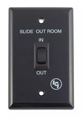 Black Lippert 225487 RV Slide Out Room In/Out Switch - Front View | United RV Parts