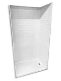White Specialty Recreation Shower Wall System 5 Piece SWA2440W Corner View | United RV Parts