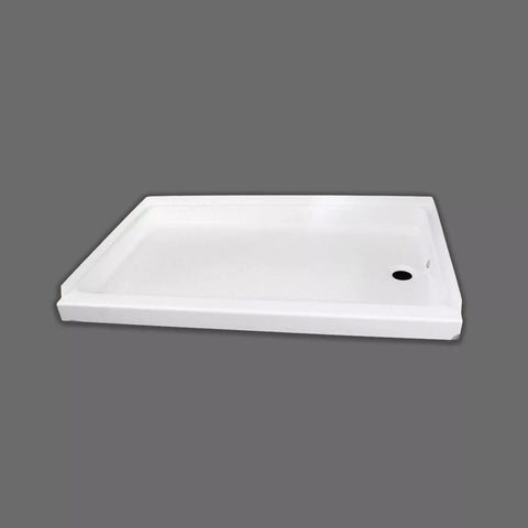 Specialty Recreation SP2440PR Parchment RV Shower Pan Right Hand Drain 24x40 - Angle View | United RV Parts