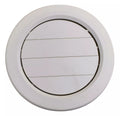 White Plastic 5 Inch Round A/C Ceiling Register with Adjustable Louvers - Front View | United RV Parts