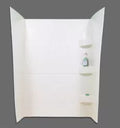Specialty Recreation SW2440W White Plastic RV Shower Wall Surround 24x40x66 - Front View | United RV Parts