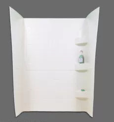 White Specialty Recreation SW2432W Shower Wall with Built-in Shelves - Front View | United RV Parts
