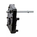 Black Metal RV Landing Gear Gearbox - Side View with Extension Rod | United RV Parts
