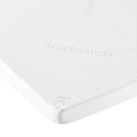 White IceTouch Knit 3-Inch RV Mattress Topper Queen - Corner Detail View | United RV Parts