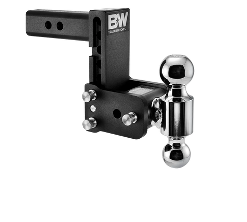 Black B&W TS10037B Dual Ball Hitch Mount - Side View | United RV Parts
