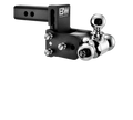 B&W TS10047B Black Tri Ball Hitch Mount 3 Inch Drop - Side Angle View | United RV Parts