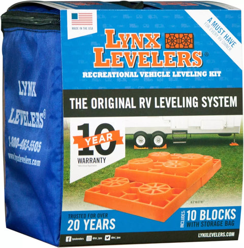Tri-Lynx 00015 Lynx Levelers 10 Pack Box with Blue Storage Bag | United RV Parts