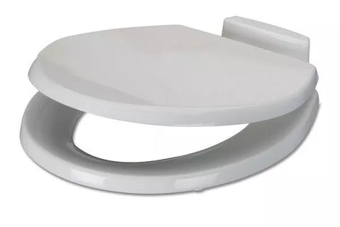 White RV Toilet Seat & Lid 385311646 - Side Profile View | United RV Parts