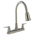 Brushed Nickel Valterra Hi-Arc Pull-Down RV Kitchen Faucet PF221404 - Front View | United RV Parts